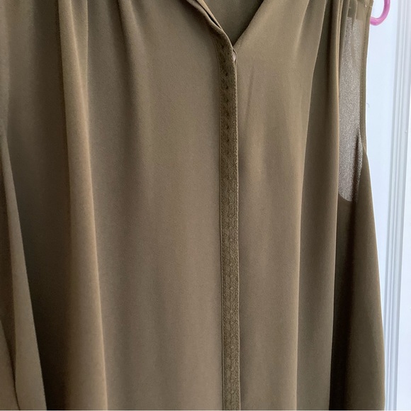 Lucky Brand | Olive Green Button Up Tank Top Size S - Picture 4 of 4